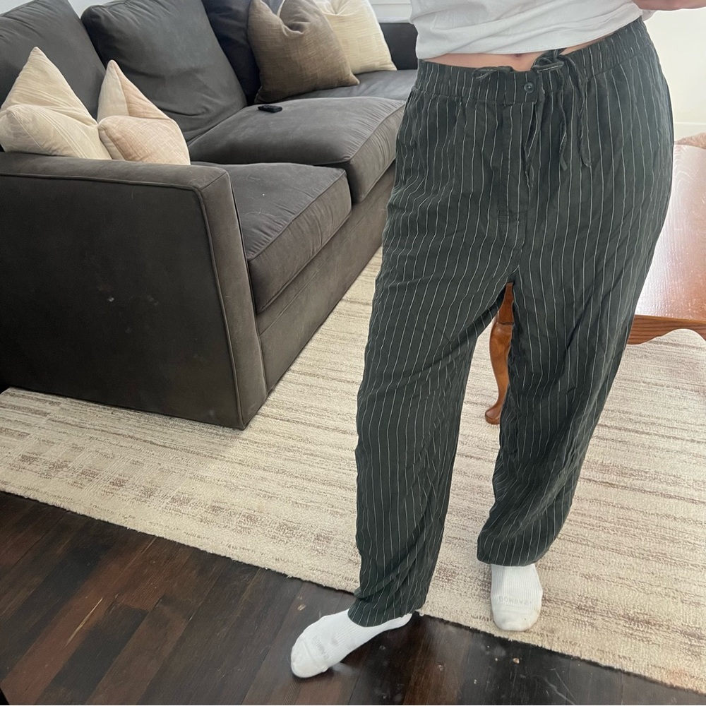 Green stripe lounge pajama style pant